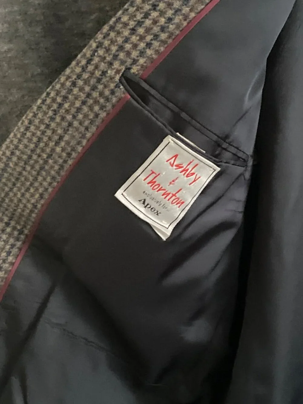 HARRIS Tweed ASHBY THORNTON APEX WOOL Sport Coat Jacket Brown Lined Men 46 L USA - Picture 11 of 16